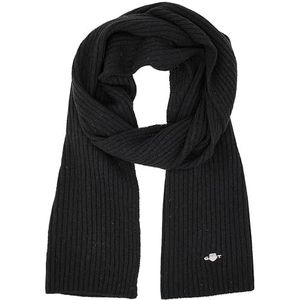 GANT Unisex Shield Wool Knit Sjaal, zwart, One Size
