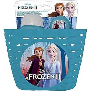 Disney Frozen II Set mand/drinkfles 380 ml/metalen bel - accessoires voor kinderfiets, lichtblauw, universeel