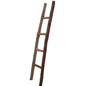 Biscottini INTERNATIONAL ART TRADING houten trap handdoekhouder en kledingrek 150 x 45 x 6,5 cm | Decoratieve houten ladder voor woonkamer, badkamer en kamer | handdoekhouder uit de vloer