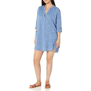 Seafolly Dames Basics Boyfriend Beach Shirt Badmode Cover-Ups, Strand Basics Chambray, M