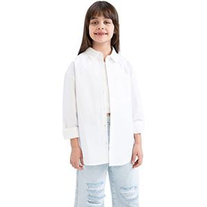 DeFacto Tunic T-shirt voor meisjes, wit, 4-5 Jaar