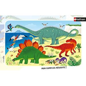 Nathan - Kinderpuzzel - 15-delig frame - Jura-dinosaurussen - meisjes of jongens vanaf 3 jaar - hoogwaardige puzzel - dik en duurzaam karton - dinosaurussen - 86171