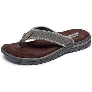 Skechers Supreme Bosnië Sandaal Flip Flops voor heren, Bruine Choc, 39.5 EU