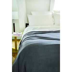 Toison d'or Narvik Dubbelzijdige deken van polyester, 240 cm x 300 cm, staal/naturel