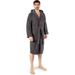 Caleffi - Badjas voor heren - Badjas voor dames van katoenen badstof - Badjas met capuchon - Badjas voor zwembad en sportschool - Zacht en absorberend, sneldrogend