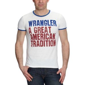 Wrangler S/Stradition Tee T-shirt voor heren - wit - Large