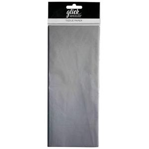 Glick Luxe zakpapier, effen grijs grote vellen (x4), perfect voor cadeauverpakking, kunst en ambacht, 750 x 500 mm, grijs