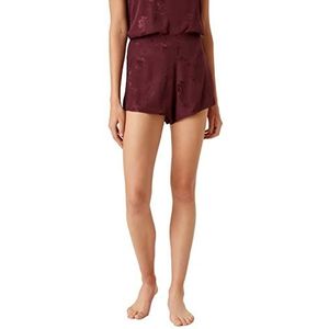 Koton Dames Jacquard Satijn Shorts, Wine (492), 42