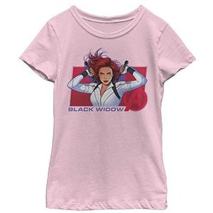 Little Big Marvel Ready Widow Girls T-shirt met korte mouwen, lichtroze, groot, roze, L, roze, L, Roze, L