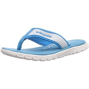 s.Oliver 27131 Teenslippers voor dames, Wit White Turq 183, 40 EU