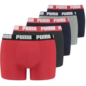 PUMA Herenboxershort ondergoed (set van 5), blauw/rood/zwart, S