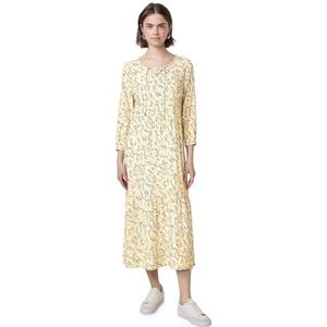 Street One - Midi-Jurk - Geel - Viscose - Volants met V-hals