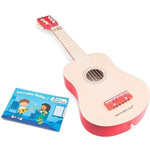 New Classic Toys Speelgoedinstrument - Houten speelgoedgitaar met draagriem - Inclusief muziekboekje