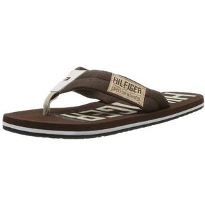 Tommy Hilfiger Bay 16D Teenslippers voor heren, Braun Coffee 211, 46 EU