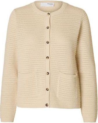 SELECTED - SLFVinna - Gebreid Vest - Beige / Bruin