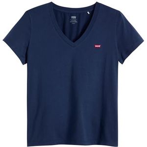 Levi's The Perfect T-shirt met V-hals voor dames, Chest Hit Navy Blazer, XXS
