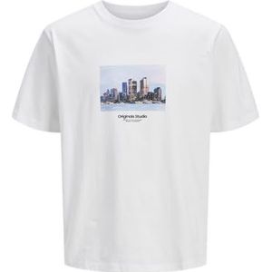 JACK & JONES Jorvesterbro Picture Tee Ss Crew Jnr voor heren, wit (bright white), 140