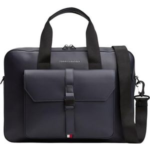 Tommy Hilfiger - TH Foundation - Aktetas - Zwart - Polyurethaan