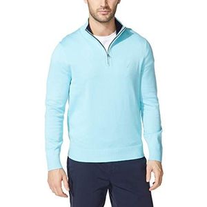 Nautica Sweatshirt met kwarts rits voor heren, waterruit, XXL