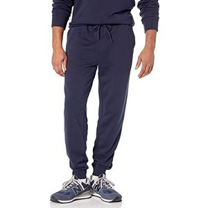 Amazon Essentials Lichtgewicht joggingbroek van Franse badstof voor heren (verkrijgbaar in groot en lang), marineblauw, L