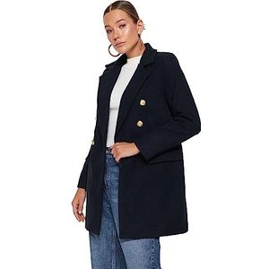 Trendyol Damen Gerade Regulär Mantel Jas voor dames, marineblauw, 64