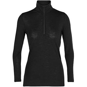 Icebreaker Vrouwenhemd van 100% Merino Wol Everyday Half Zip Lange Mouw - 175 Ultralicht Materiaal - Zwart, L