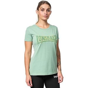 Lonsdale Aherla T-shirt voor dames, groen/mosterd, XS, 117499