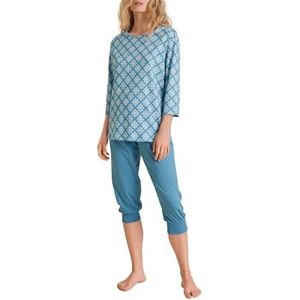 CALIDA Daylight Dreams Pyjama 3/4 Niagara Blue, 1 stuk, maat 36-38, Niagara-blauw, 36/38