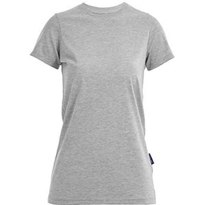 HRM Dames Luxe Ronde Hals T-Shirt, Grijs-Gemengd, Maat XL I Dames T-Shirt met Ronde Hals Gemaakt van 100% Biologisch Katoen I Dames Basic Shirt Wasbaar tot 60°C I Hoge Kwaliteit en Duurzame Dames Tops