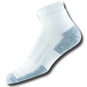 Thorlos Women's LWMXW Thin Cushion Walking Ankle Socks, White/Platinum, Small