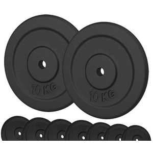 G5 HT SPORT Gietijzeren halterschijven Ø gat 25 mm, voor sportschool en thuisgym van 0,5 tot 20 kg voor halters en lange halters (2 x 10 kg).