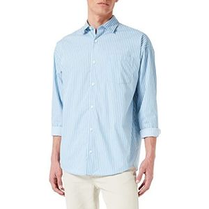 JACK & JONES JORBILL Oversized Shirt LS CBO Overhemd, Dusk Blue/Stripes, M, Dusk Blue/Stripes:/, M