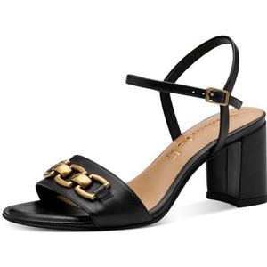 Tamaris 1-28353-44 damessandalen met hak, zwart leder, 40 EU