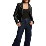 MORGAN - Kort Jasje - Zwart - Synthetisch Materiaal