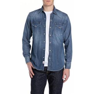 Replay Regular fit jeanshemd voor heren, 009, medium blue., L