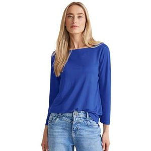 Street One Dames Silk Look W.Square Neck Shirt, Fresh Intense Gentle Blue, 38