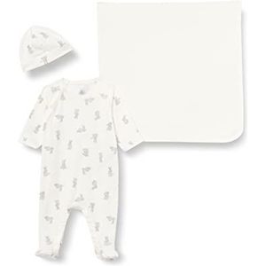 Petit Bateau A06KN Pijama-kousen, wit/grijs, 3 maanden, uniseks, Wit/Grijs, 3 Maanden