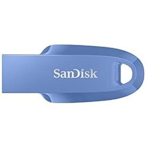 SanDisk Ultra Curve 3.2 Flashdrive 256 GB (RescuePRO Deluxe, Snelheden Tot 100 MB/s, Sleutelhangerring) Blauw