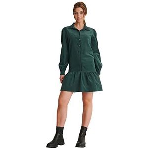 NA-KD Dames Corduroy Mini Jurk Casual, Groen, 34 NL