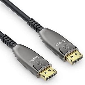 Sonero® 25 meter 8K DisplayPort 1.4 glasvezelkabel, hybride LWL-kabel resolutie tot 8K 60Hz (7680 x 4320) / 4K 120Hz (3840 × 2160) ondersteuning HDR en DSC antraciet