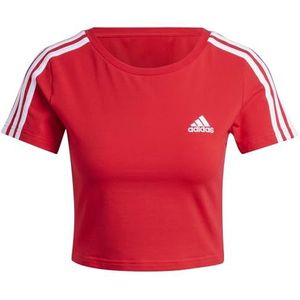 adidas Dames Essentials 3-Stripes Crop Tee, better scarlet, XL