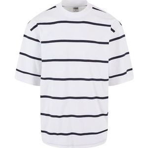 Urban Classics Heren Oversized Mouw Modern Stripe Tee T-Shirt, Wit/Zwart, XL, wit/zwart, XL