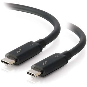 C2G 0,5m USB-C naar USB-C Thunderbolt 3 100 Watt vermogen Delivery en Data Transfer Lead Geschikt voor gebruik met Galaxy S10, MacBook Pro, iPad Pro, Dell Latitude