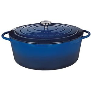 Küchenprofi braadpan ovaal 35 cm, blauw, Provence gietijzeren braadpan 35 cm