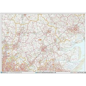 Chelmsford - CM - Postcode Wandkaart - Papier