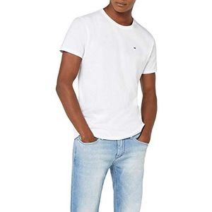Tommy Jeans Heren origineel jersey T-shirt met korte mouwen, Wit, L