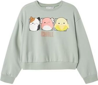 Name It - Nkfmomira Squish RLX - Sweatshirt - Aqua Gray - Kinderen