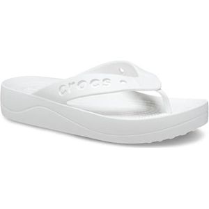 Crocs Baya Platform Flip Sandaal voor dames, Wit, 42/43 EU