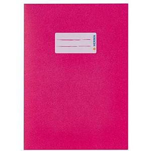 HERMA 5514 Schrift, A5, papier, roze, boekomslag met tekstveld van krachtig gerecycled oud papier en rijke kleuren, voor schoolschriften, gekleurd