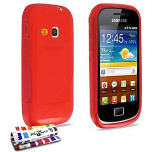 Ultradunne zachte beschermhoes Samsung Galaxy Mini 2 [Le S Premium] [rood] van MUZZANO + stift en microvezeldoek MUZZANO® GRATIS - De ultieme en duurzame beschermhoes voor uw Samsung Galaxy Mini 2